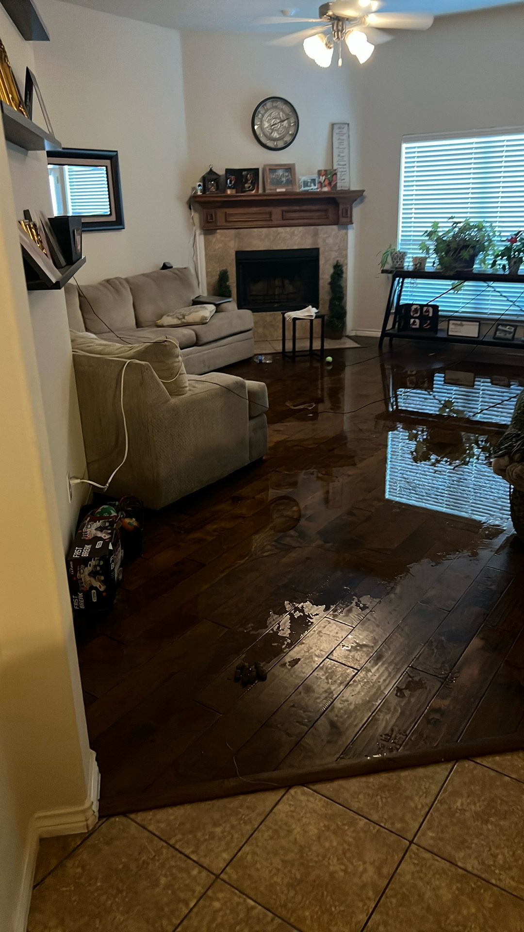 Living Room Water Damage Restoration Before