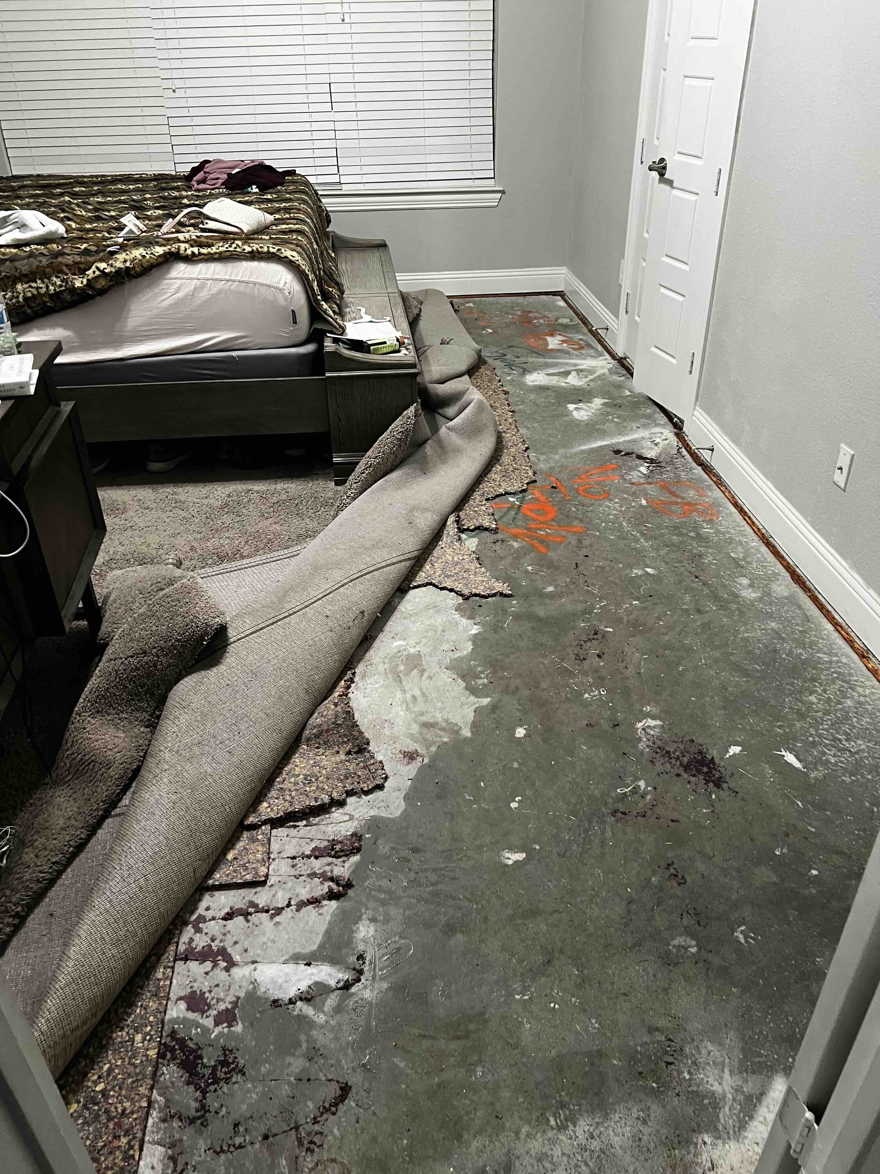 Bedroom Water Damage Restoration Before