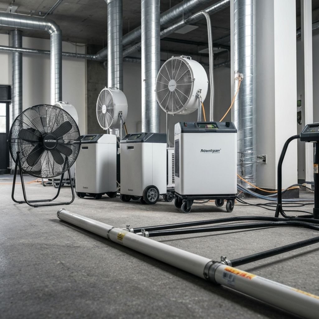 Water damage restoration equipment drying process